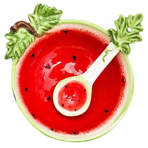 Салатница с ложкой Арбуз Салатница с ложкой Арбуз