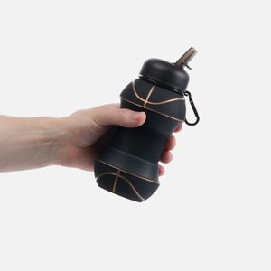 Складная бутылка для воды Basketball Flex (черный)