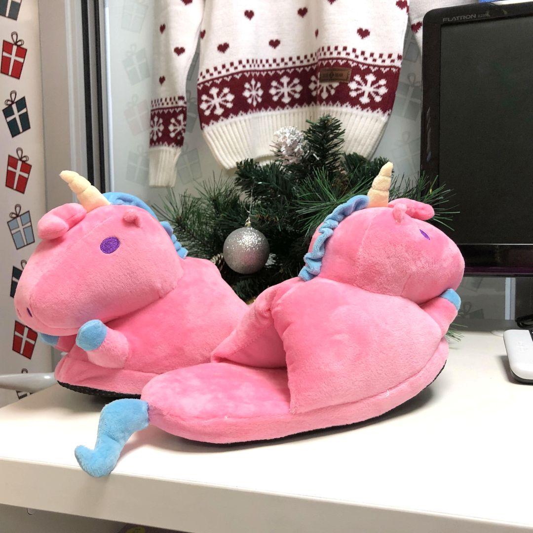 Тапочки Единороги с хвостиком