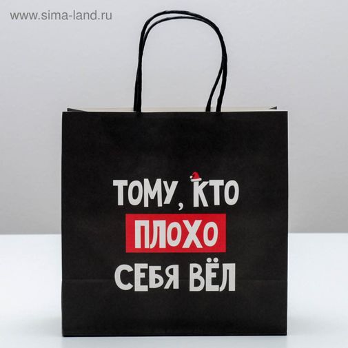 Подарочный пакет Кто плохо себя вел (22 х 22 х 11 см)