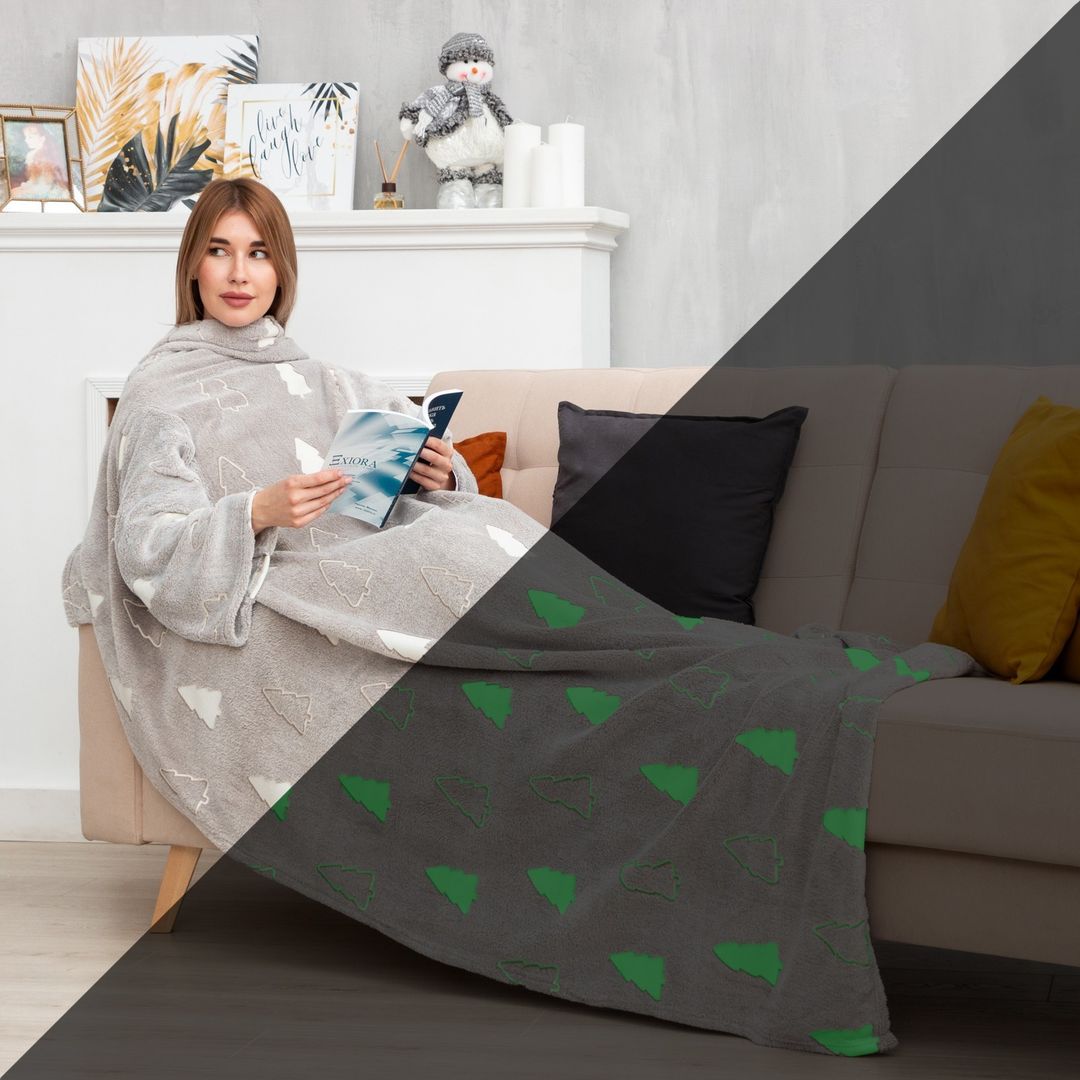 Светящийся плед с рукавами Этель Елочки Светящийся плед с рукавами Этель Елочки