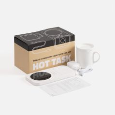 Беспроводное зарядное устройство с подогревом кружки Hot Task (Белая)