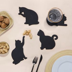 Магнитная подставка под чашку Кошка Cat (4 шт)