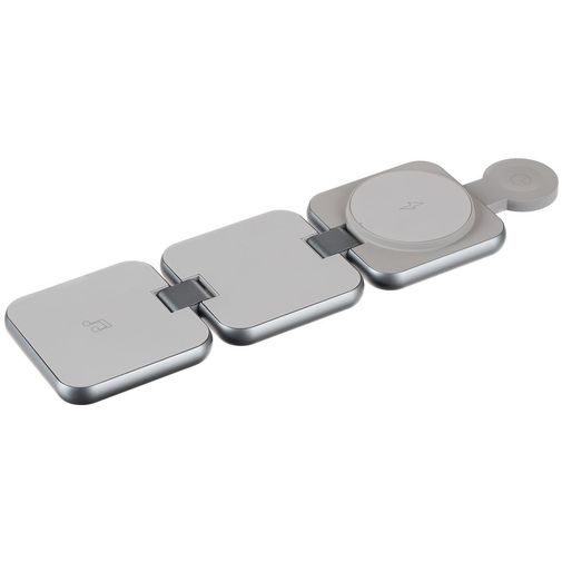 Складная станция беспроводной зарядки Terza (серебристый) Складная станция беспроводной зарядки Terza (серебристый)