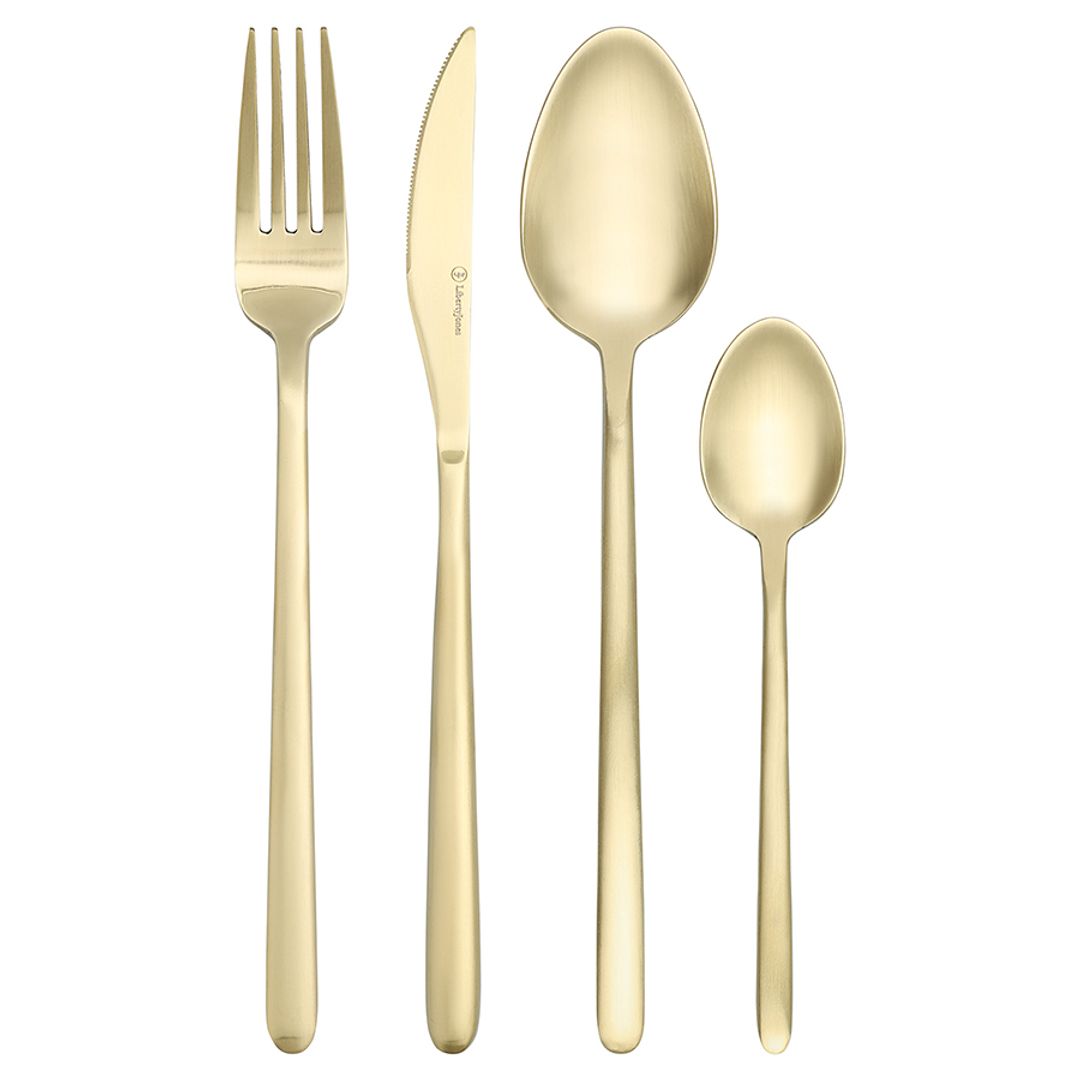 Набор столовых приборов Pure, золотистые матовые, 24 пред.