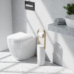 Держатель-органайзер для туалетной бумаги Bellwood (белый/натуральное дерево)