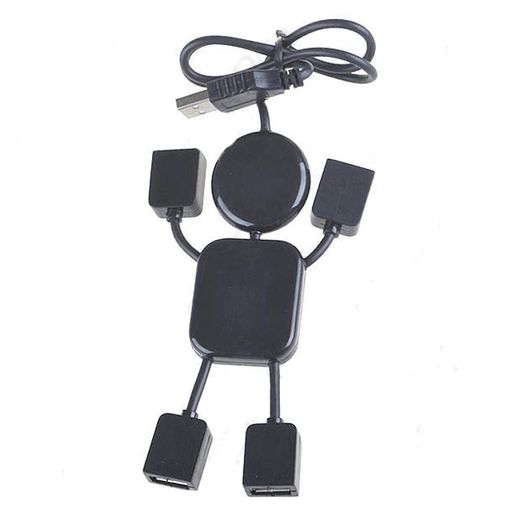 USB Хаб Человечек Черный