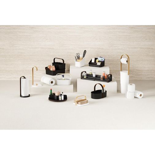 Держатель-органайзер для туалетной бумаги Bellwood (белый/натуральное дерево)