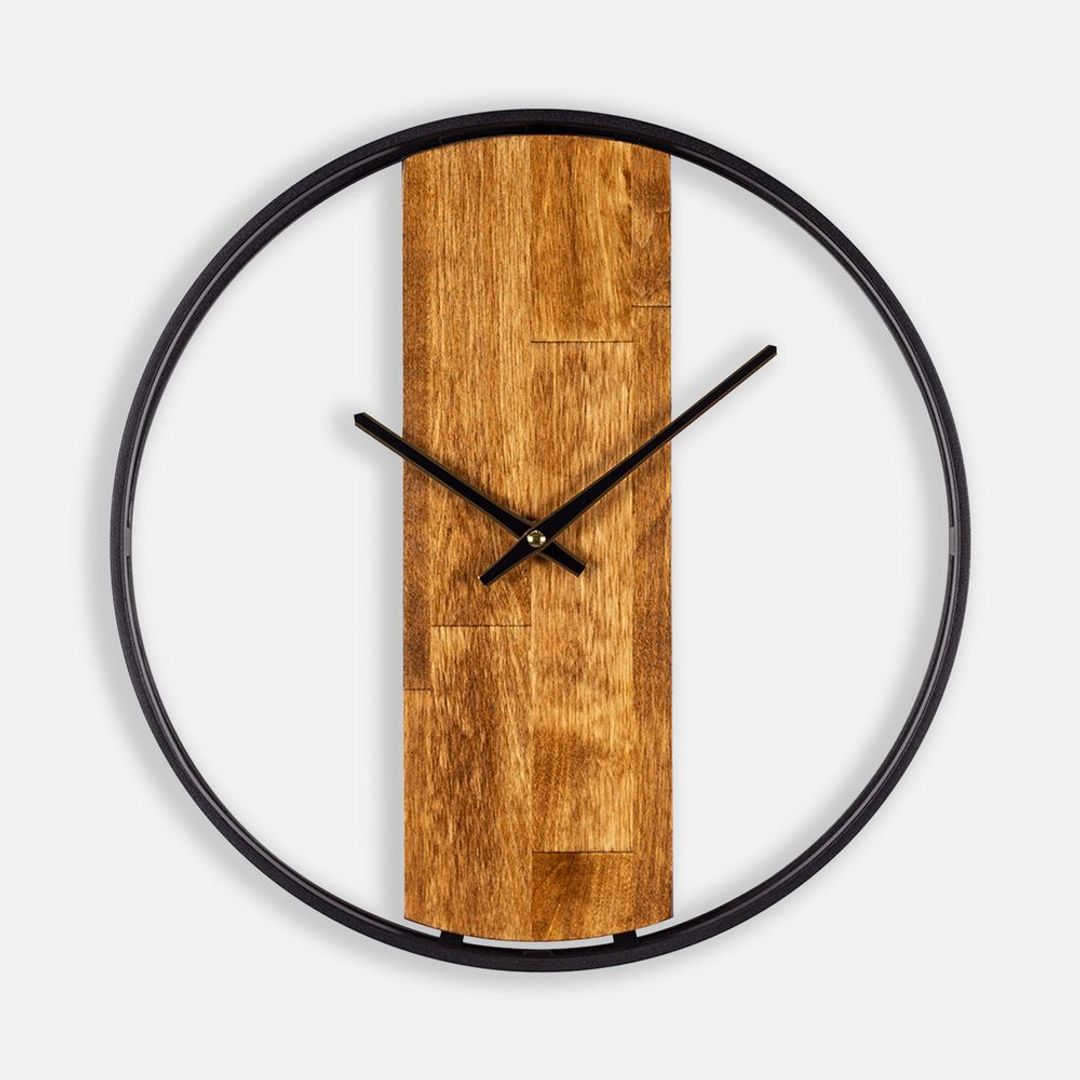 Часы Woodix (черные с коричневым)