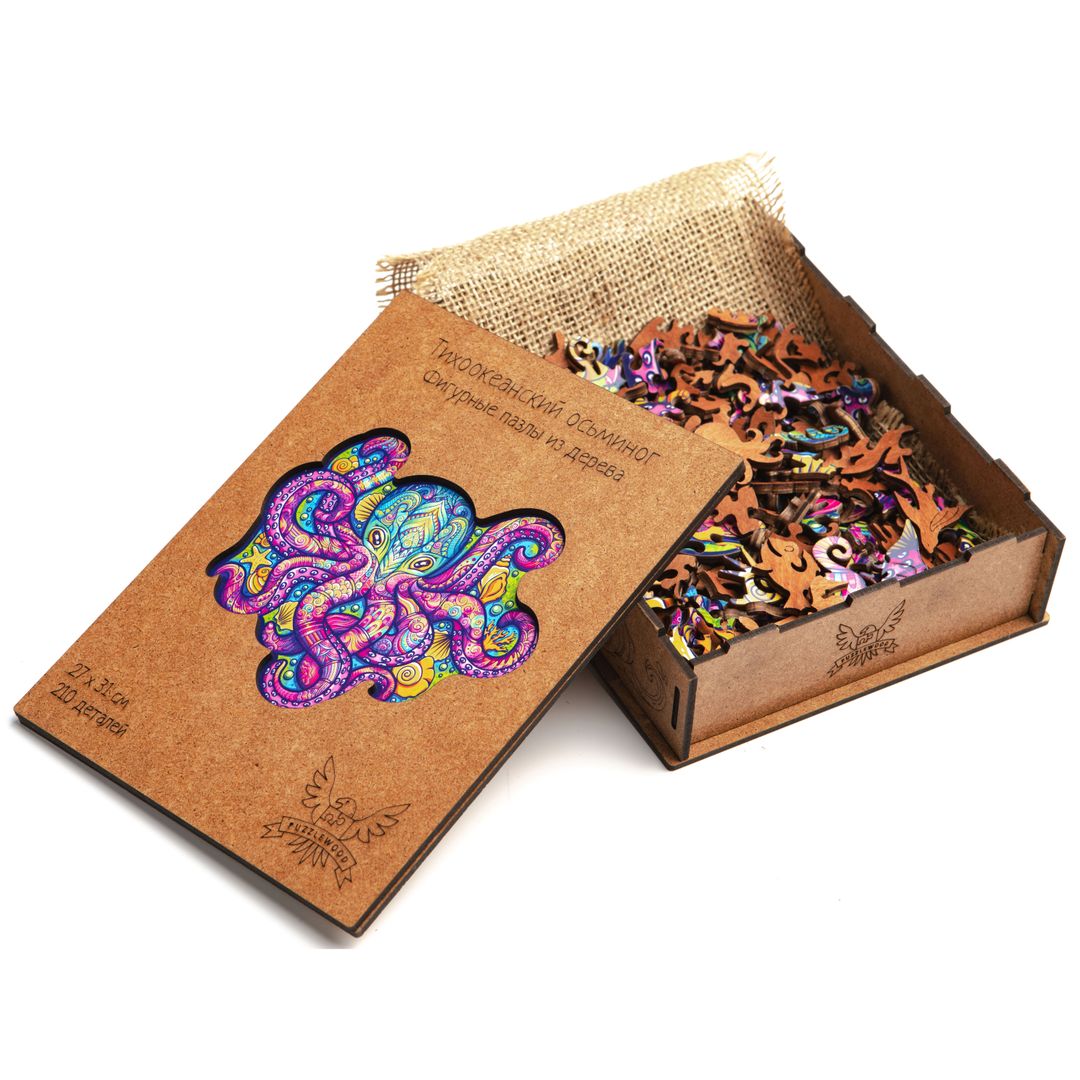 Деревянный пазл Puzzlewood Тихоокеанский осьминог