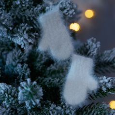 Подвеска на елку Вьюжка (варежки, белый)