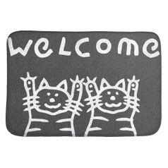 Коврик для входной двери 2 кота Welcome! (серый)