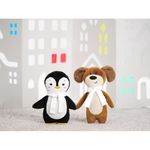 Мягкая игрушка Beastie Toys Пингвиненок с белым шарфом