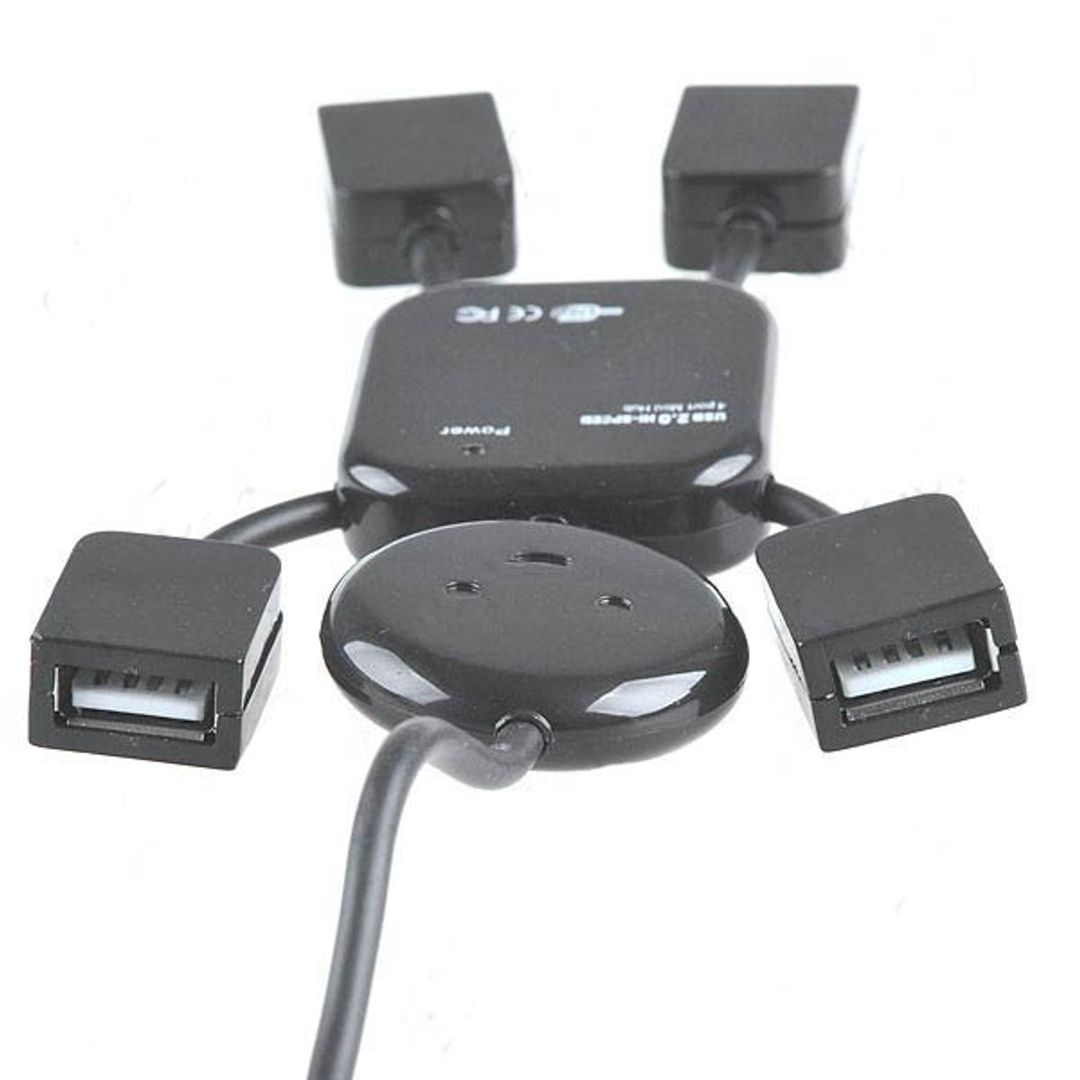 USB Хаб Человечек Черный