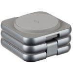 Складная станция беспроводной зарядки Terza (серебристый) Складная станция беспроводной зарядки Terza (серебристый)