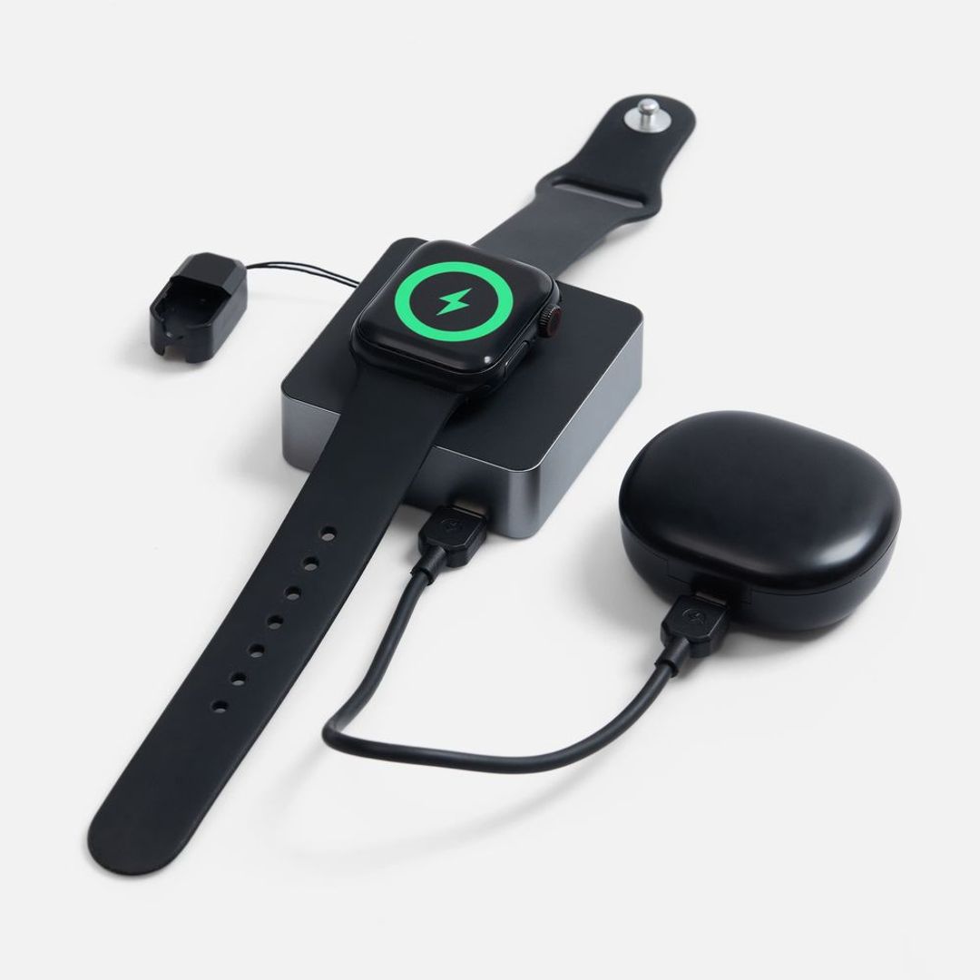 Внешний аккумулятор с беспроводной зарядкой Aura Power 5000 мАч (серый)