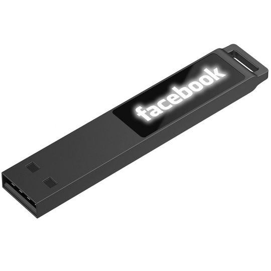 Флешка markBright Black с подсветкой логотипа 32 Гб (Белый)