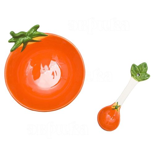 Салатница с ложкой Томат