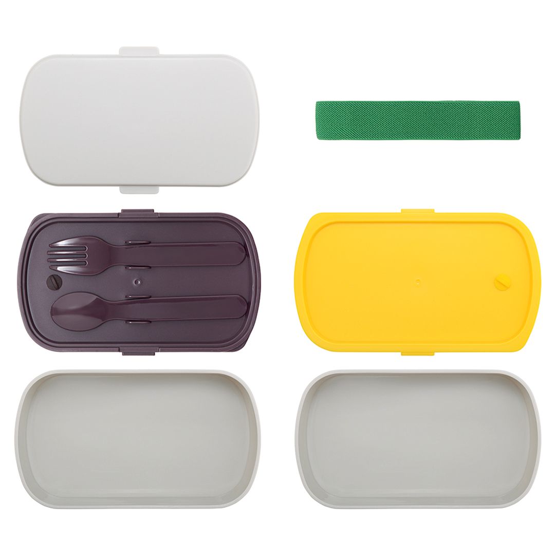 Ланч-бокс с приборами Food Time серый (1 л) Ланч-бокс с приборами Food Time серый (1 л)