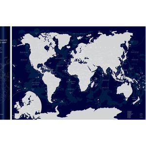 Скретч-карта мира Afi Design Blue (84х60 см, на английском)