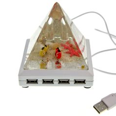 USB Хаб Пирамида с рыбками Белая