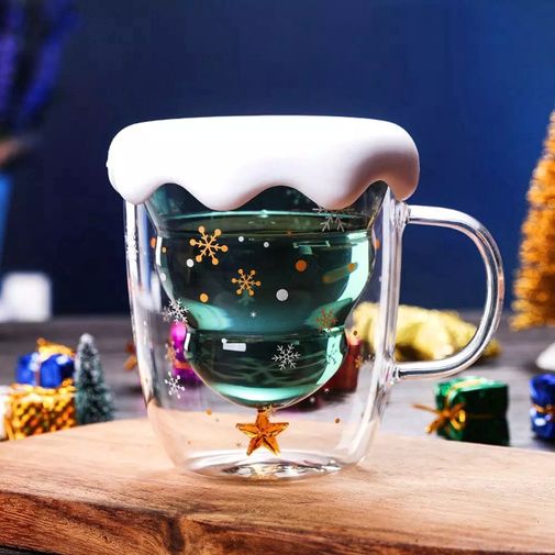 Кружка с двойным стеклом Елочка Christmas tree wishes mug Кружка с двойным стеклом Елочка Christmas tree wishes mug
