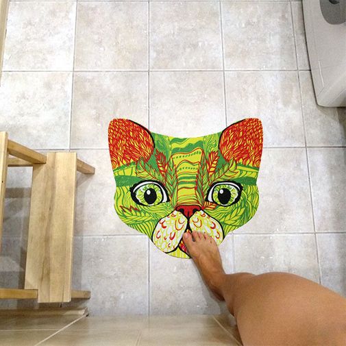 Коврик для входной двери Кот Пол