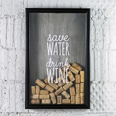 Копилка для винных пробок Save water and drink wine (Черный)