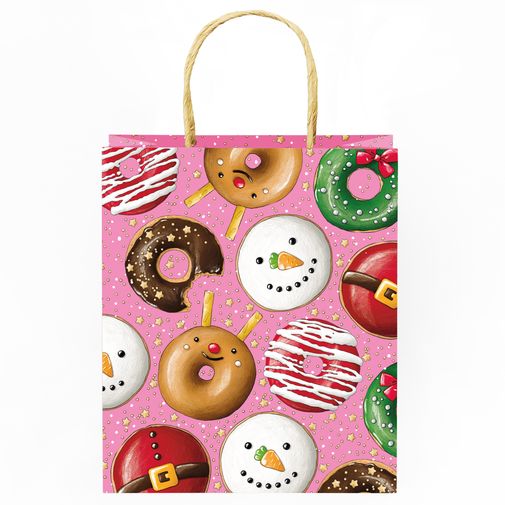 Подарочный пакет Новогодние пончики (22 х 26 х 10 см)