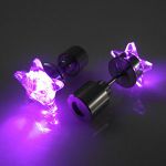 Светящиеся светодиодные серьги: фиолетовые звездочки