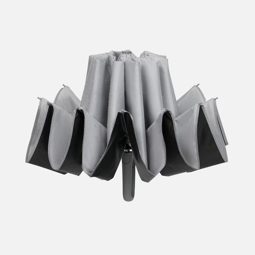 Зонт обратного сложения с ручкой-карабином Foldberry (серый)