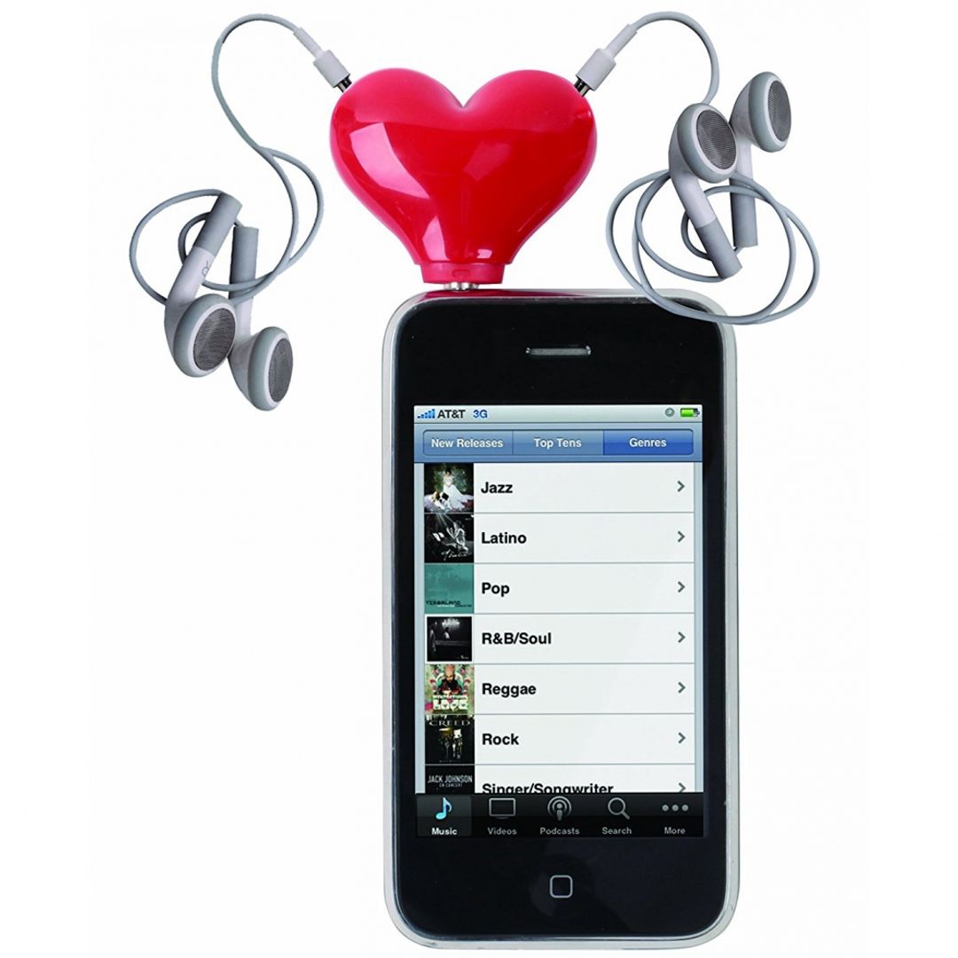 Брелок Разветвитель для наушников Сердечко Брелок Разветвитель для наушников Сердечко