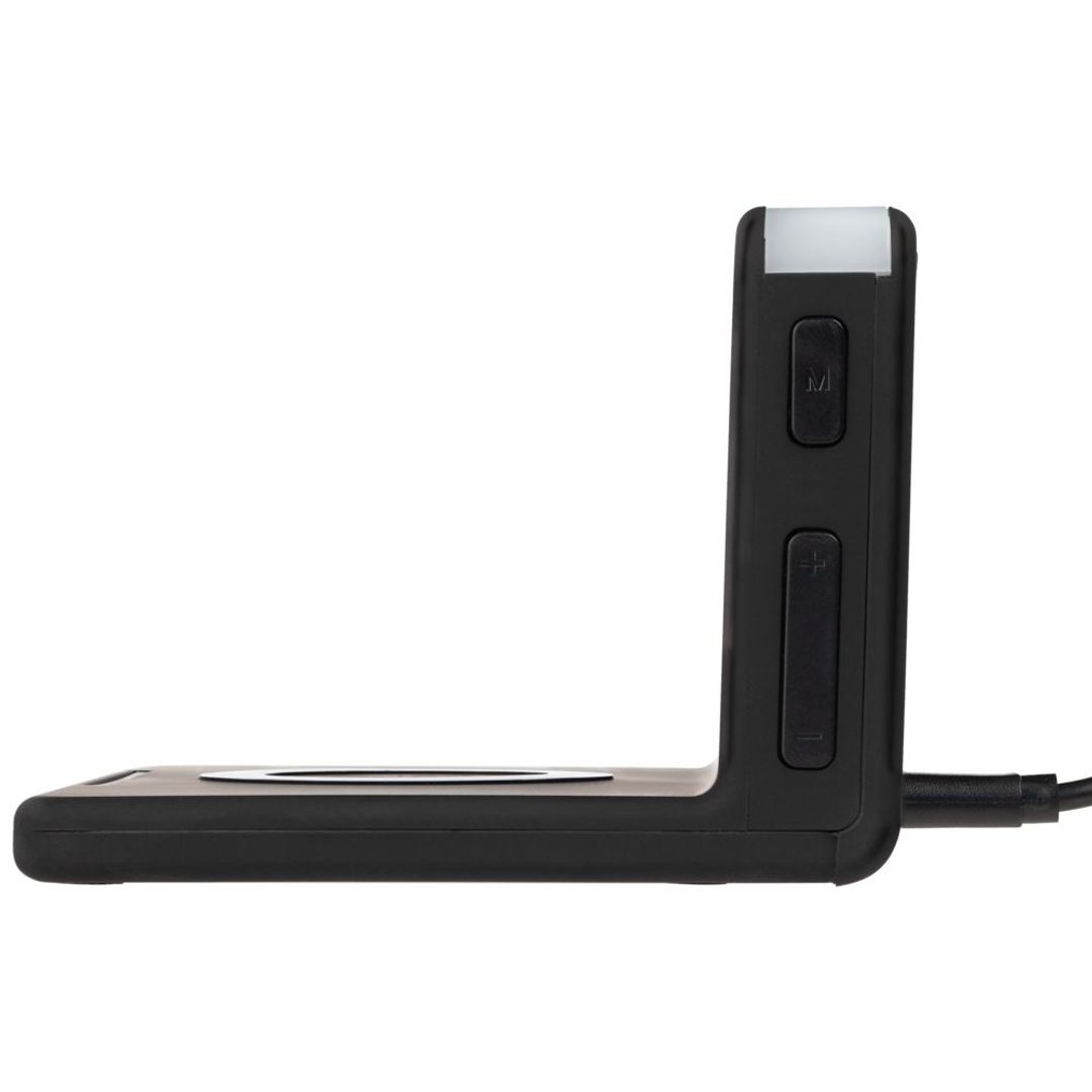 Часы настольные с беспроводным зарядным устройством Pitstop (черный)