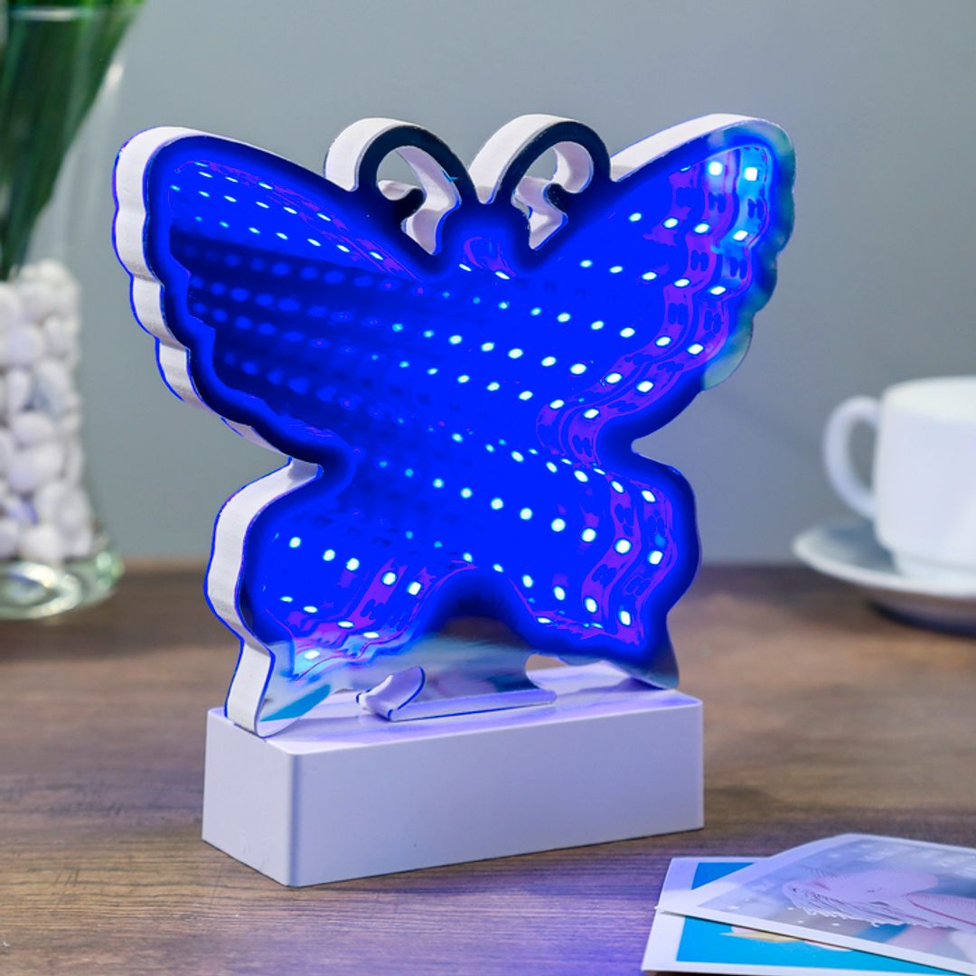 Зеркальный 3D Светильник Бабочка (с эффектом тоннеля) Зеркальный 3D Светильник Бабочка (с эффектом тоннеля)