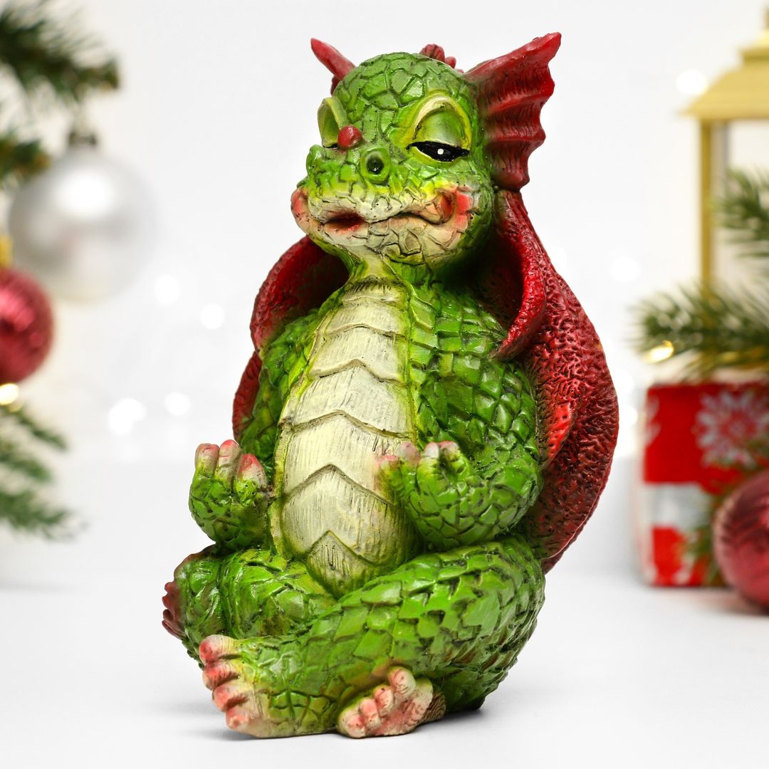 Копилка Дракончик медитирует (Зеленый)