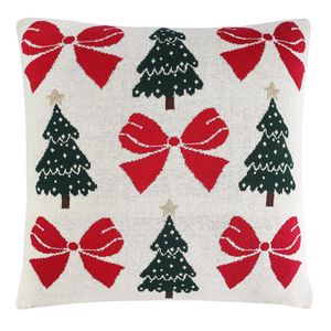 Подушка вязаная с новогодним рисунком Christmas Bows из коллекции New Year Essential, 45x45 см Подушка вязаная с новогодним рисунком Christmas Bows из коллекции New Year Essential, 45x45 см