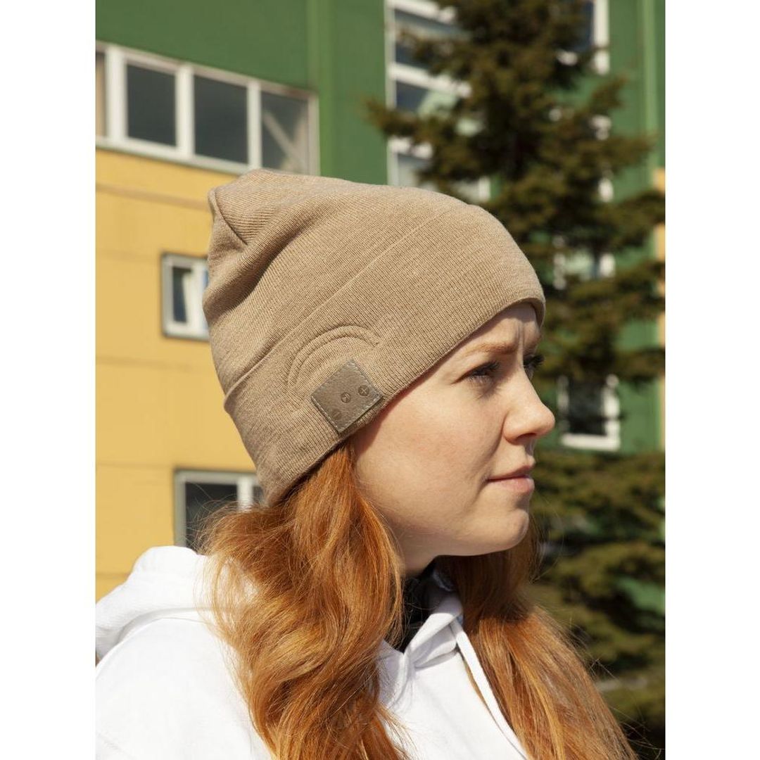 Шапка с Bluetooth наушниками Real Talk Headset (Бежевый) Шапка с Bluetooth наушниками Real Talk Headset (Бежевый)