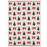 Плед из хлопка с новогодним рисунком Christmas Bows из коллекции New Year Essential, 130x180 см