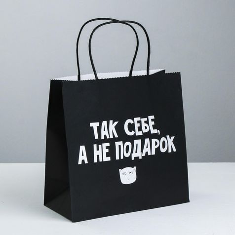 Подарочный пакет Так себе, а не подарок (22 × 22 × 11 см)
