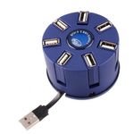 Круглый USB Хаб 7 портов Синий