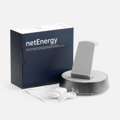 Bluetooth-колонка с беспроводной зарядкой и часами netEnergy (серый)