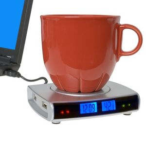 USB Хаб нагреватель с часами и термометром