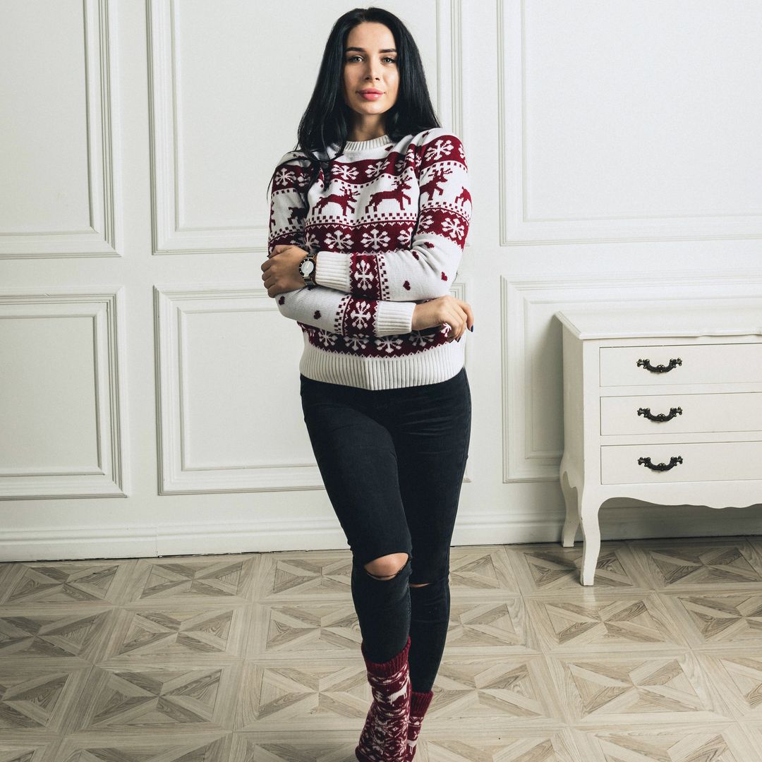 Свитер с оленями Нежность