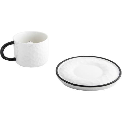 Кружка с блюдцем Котик на дне