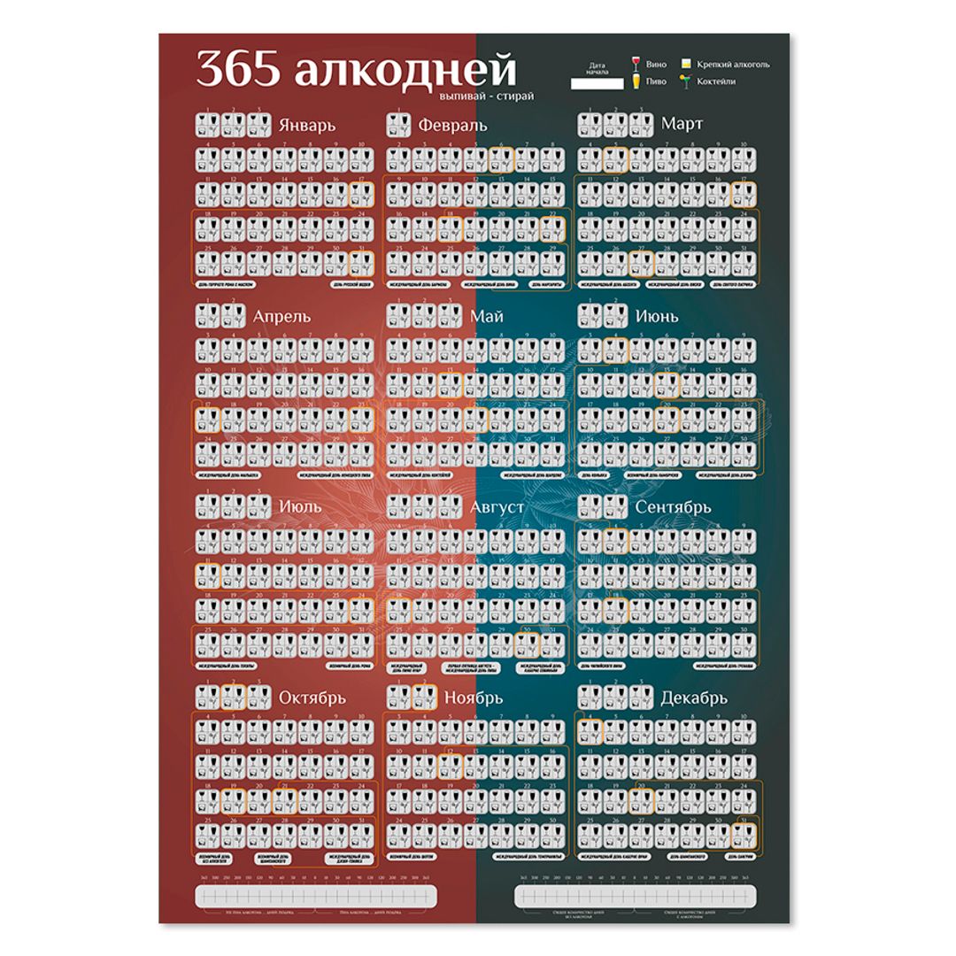 Скретч-постер Алкокалендарь