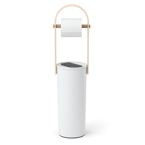 Держатель-органайзер для туалетной бумаги Bellwood (белый/натуральное дерево)