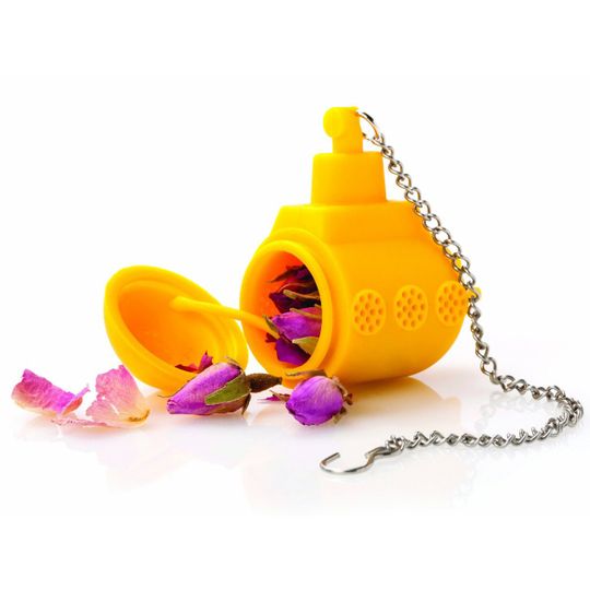 Заварник для чая Подводная лодка (Желтый) Открытый, с бутонами роз