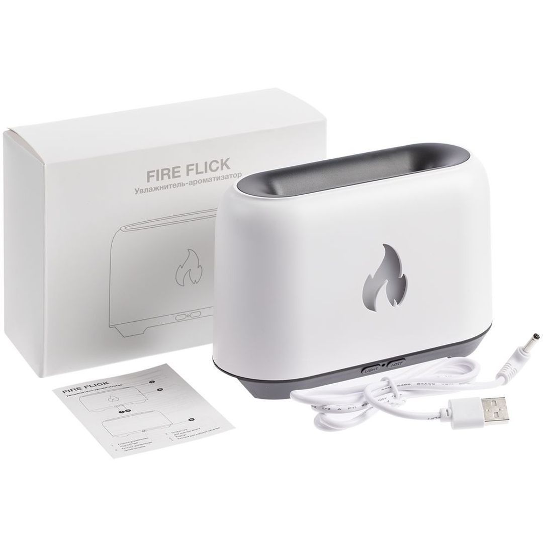 Увлажнитель-ароматизатор Fire Flick с имитацией пламени (Белый) Увлажнитель-ароматизатор Fire Flick с имитацией пламени (Белый)