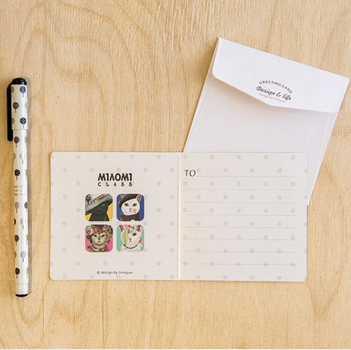 Открытка Prettymiao Внутренняя часть и конвертик Открытка Prettymiao Внутренняя часть и конвертик