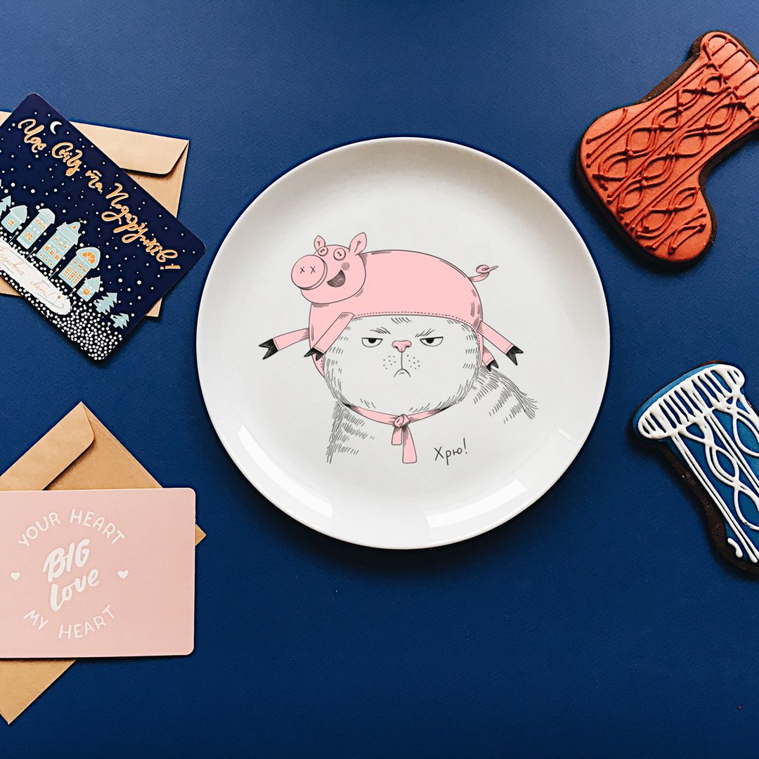 Тарелка Кот в костюме Хрю! Тарелка Кот в костюме Хрю!